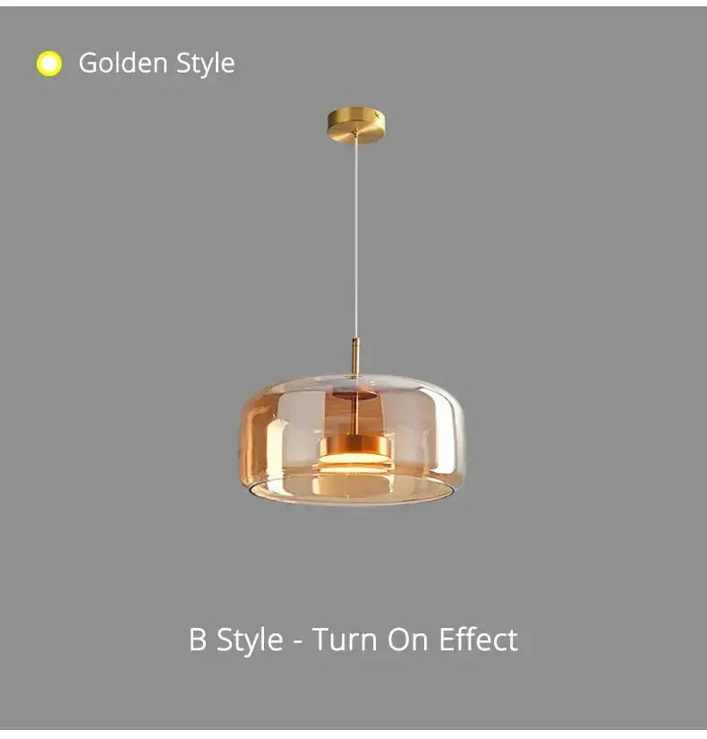 Amber Nordic Glass Pendant Lamp for Kitchen