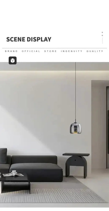Amber Nordic Glass Pendant Lamp for Kitchen