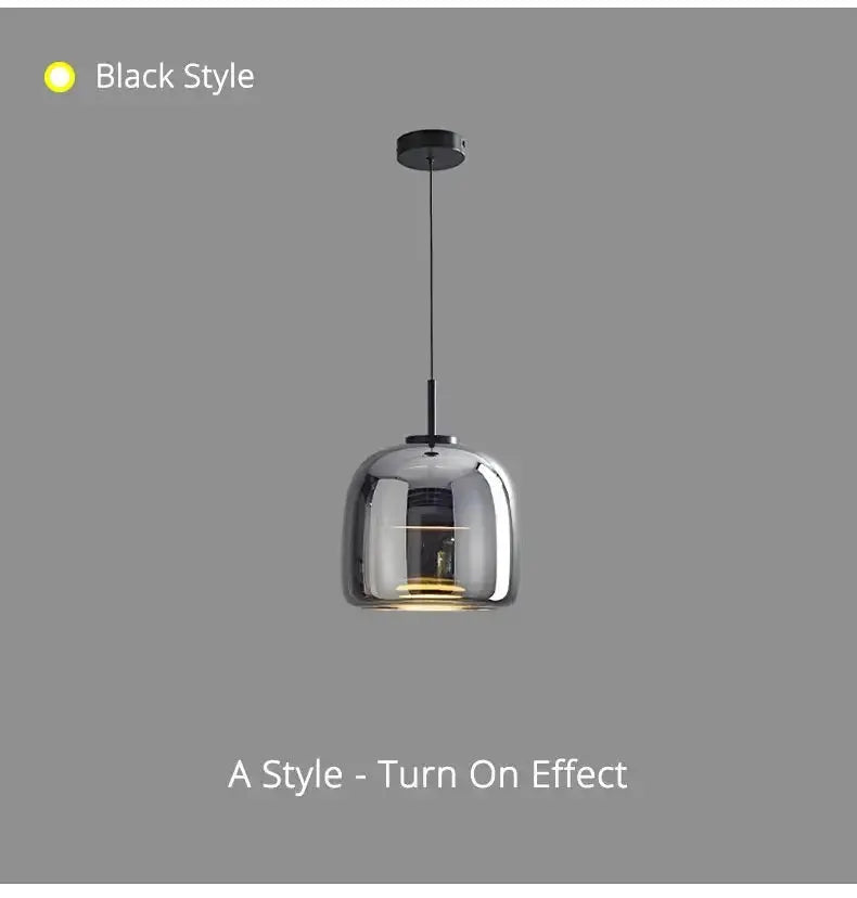 Amber Nordic Glass Pendant Lamp for Kitchen