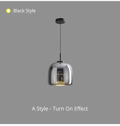 Amber Nordic Glass Pendant Lamp for Kitchen