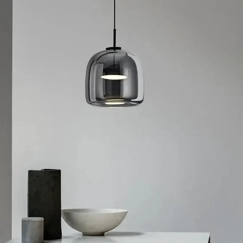 Amber Nordic Glass Pendant Lamp for Kitchen