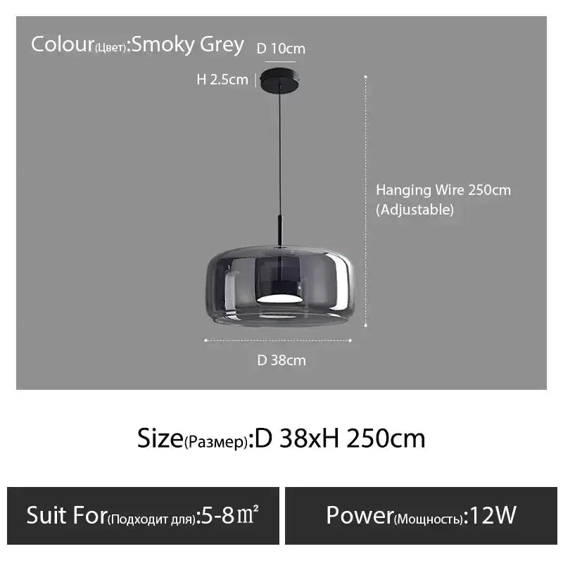 Amber Nordic Glass Pendant Lamp for Kitchen
