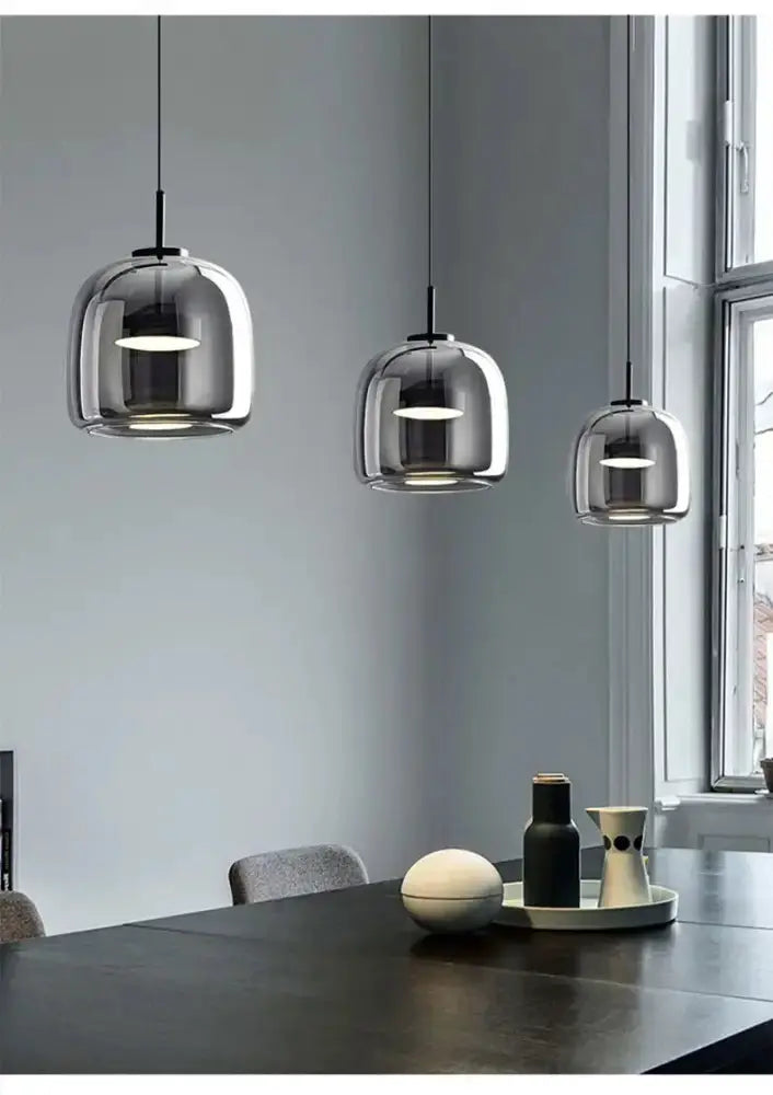 Amber Nordic Glass Pendant Lamp for Kitchen