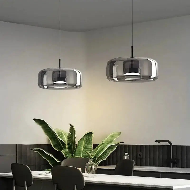 Amber Nordic Glass Pendant Lamp for Kitchen