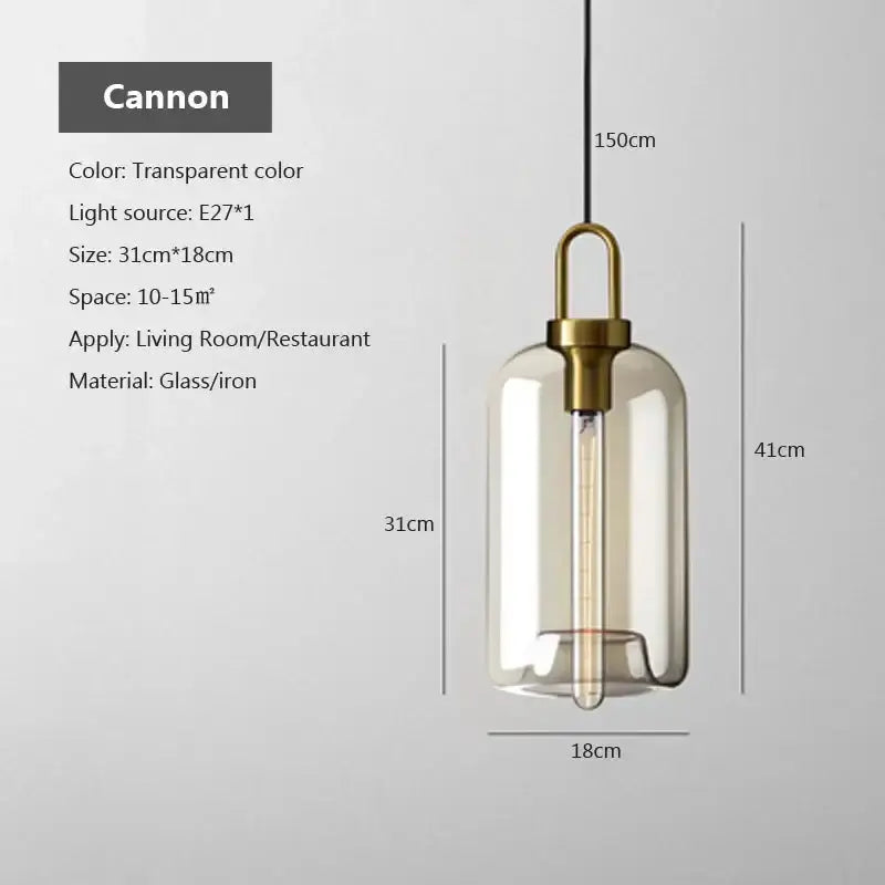Pendant light Decorbites in smoked glass with brass hardware for kitchen dining on Tampa Home & Garden Store