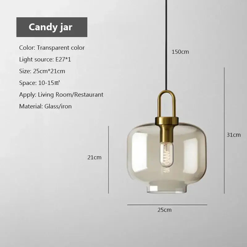 Pendant light Decorbites, modern smoked glass and brass fixture for kitchen dining on Tampa Home & Garden Store