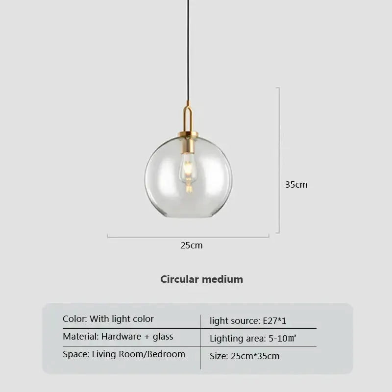 Pendant light Decorbites circular medium smoked glass globe with brass hardware black cord on Tampa Home & Garden Store