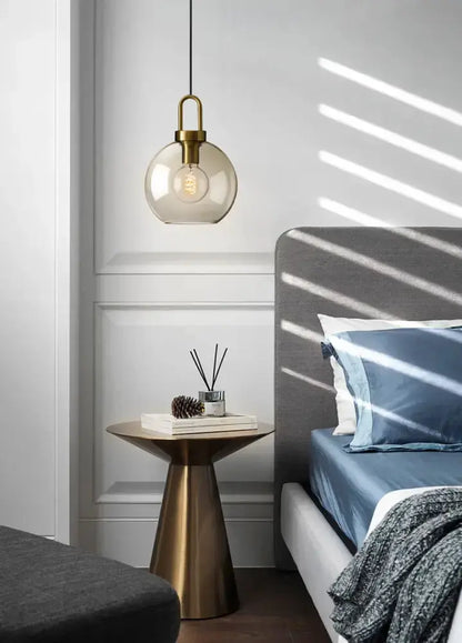 Modern smoked glass and brass pendant light by Decorbites for kitchen and dining on Tampa Home & Garden Store