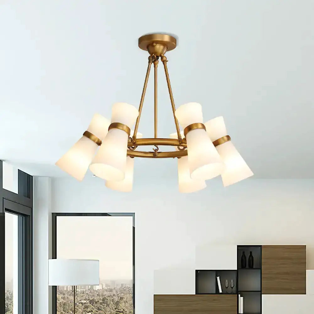 Modern black and gold wide flare pendant chandelier by Decorbites for dining room on Tampa Home & Garden Store