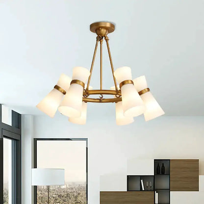 Modern black and gold wide flare pendant chandelier by Decorbites for dining room on Tampa Home & Garden Store