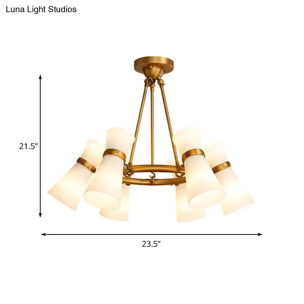 Decorbites gold wide-flare pendant chandelier with white glass shades, 23.5x21.5 inches on Tampa Home & Garden Store