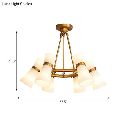 Decorbites gold wide-flare pendant chandelier with white glass shades, 23.5x21.5 inches on Tampa Home & Garden Store