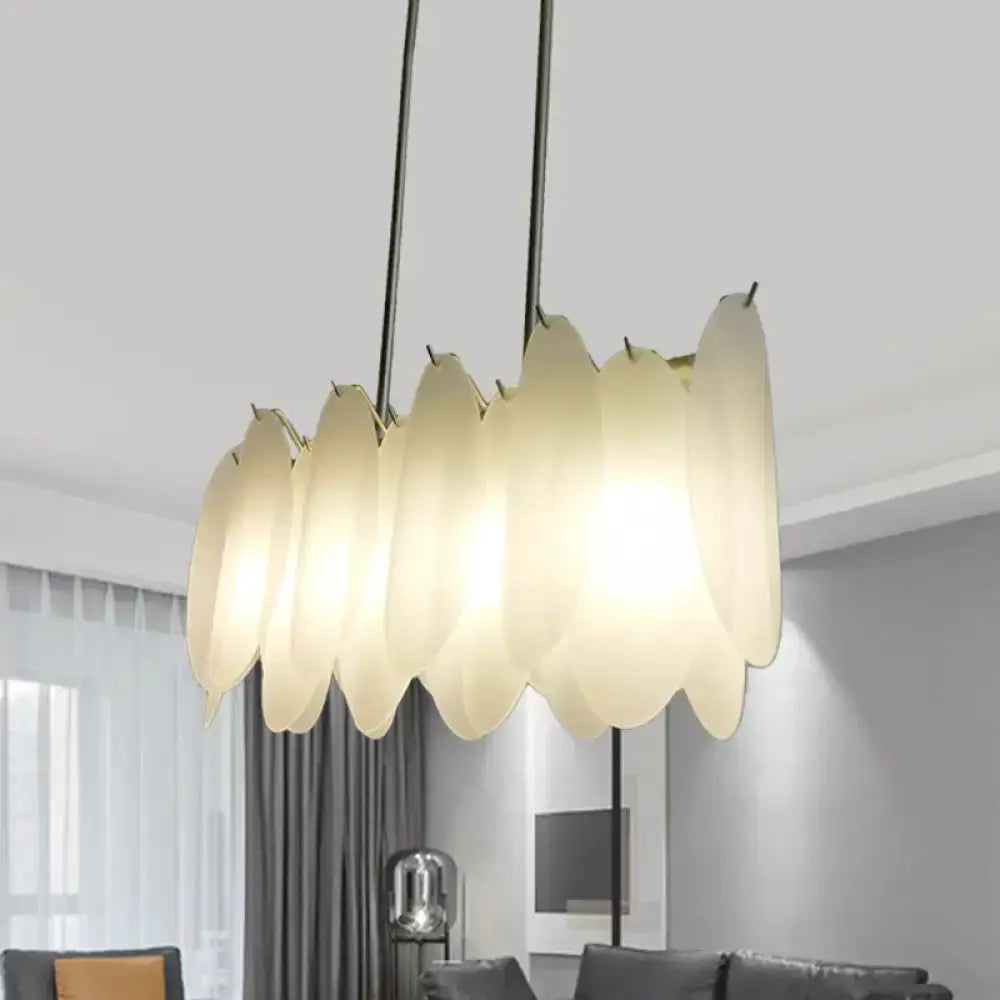 Modern gold milk glass petal ceiling light pendant by Decorbites for dining room on Tampa Home & Garden Store