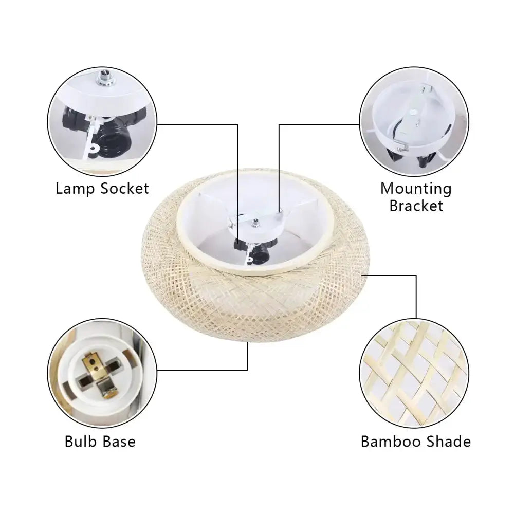 Modern rattan pendant light ceiling fan with bamboo shade, Decorbites on Tampa Home & Garden Store