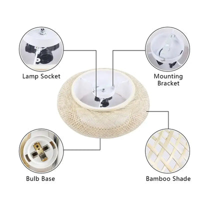 Modern rattan pendant light ceiling fan with bamboo shade, Decorbites on Tampa Home & Garden Store