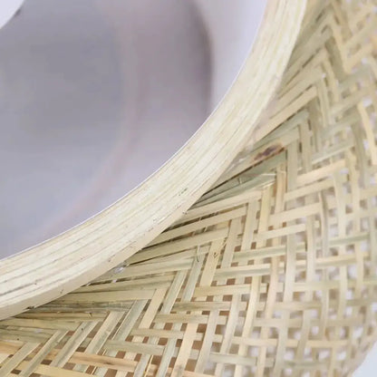 Modern rattan pendant light shade with natural bamboo texture by Decorbites on Tampa Home & Garden Store