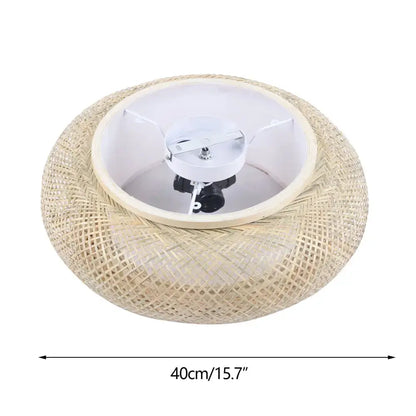 Rattan pendant ceiling fan with bamboo texture, natural beige weave, 40 cm Decorbites on Tampa Home & Garden Store