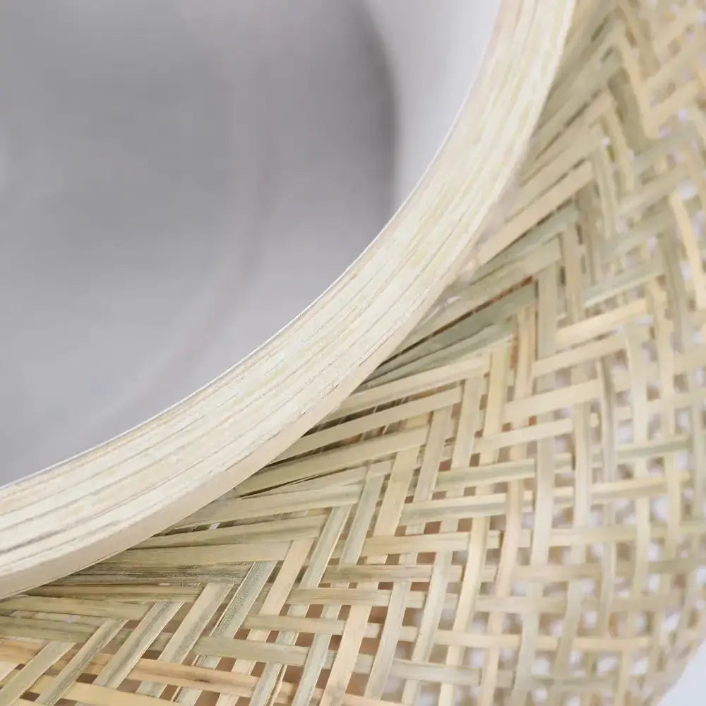 Decorbites modern rattan pendant light with natural beige bamboo texture on Tampa Home & Garden Store