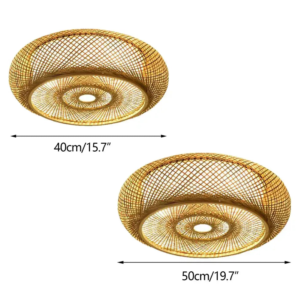 Rattan pendant light, bamboo texture, Decorbites 2-pack in 40cm & 50cm diameters on Tampa Home & Garden Store