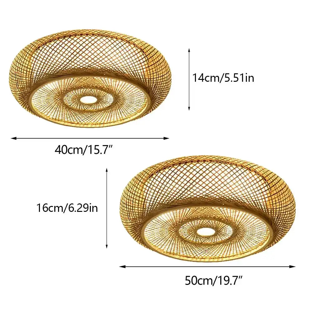 Rattan pendant light with golden woven lattice in two sizes for living room decor on Tampa Home & Garden Store