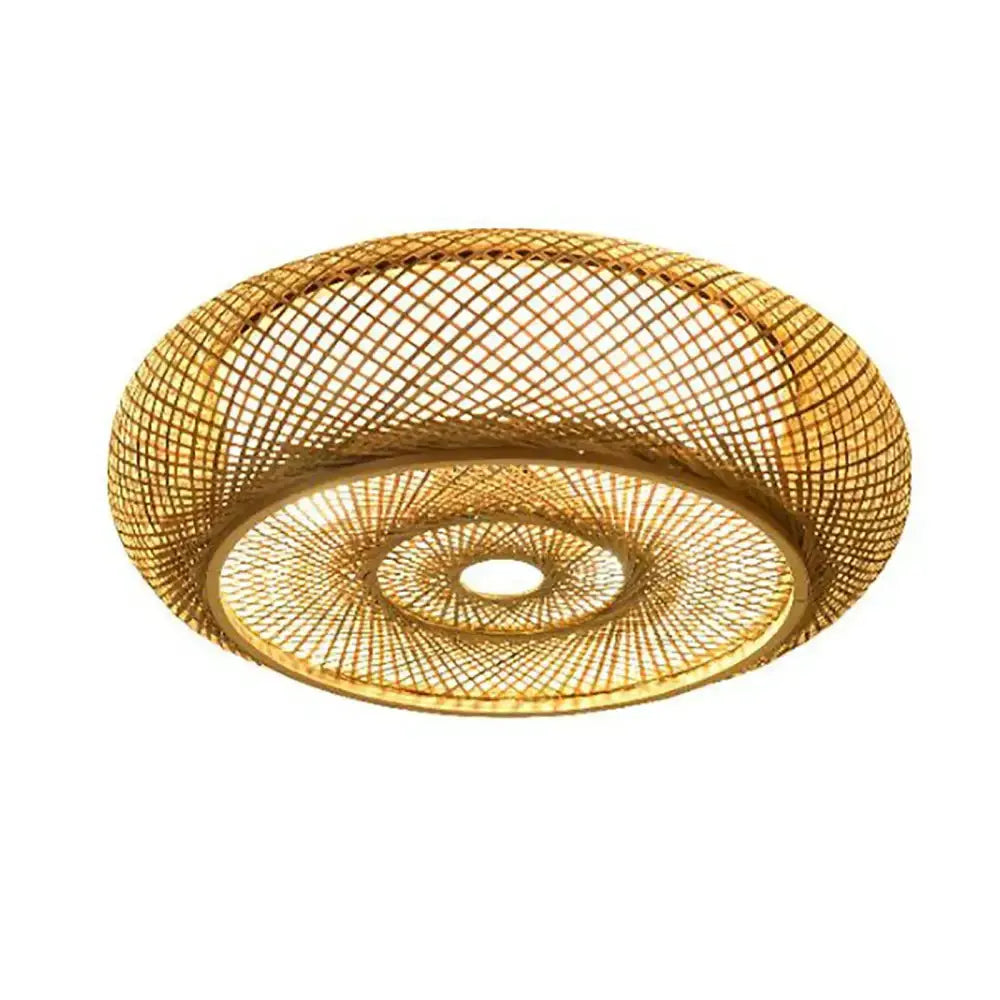 Modern rattan pendant light by Decorbites with bamboo texture and circular lattice shade on Tampa Home & Garden Store