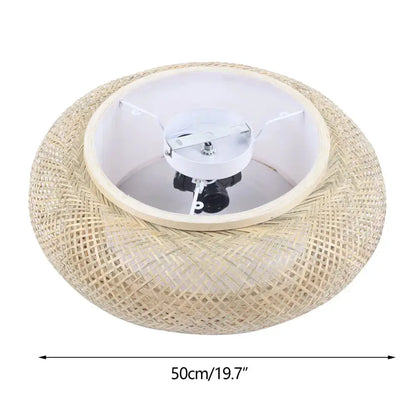 Modern rattan pendant light ceiling fan in natural beige bamboo texture by Decorbites on Tampa Home & Garden Store