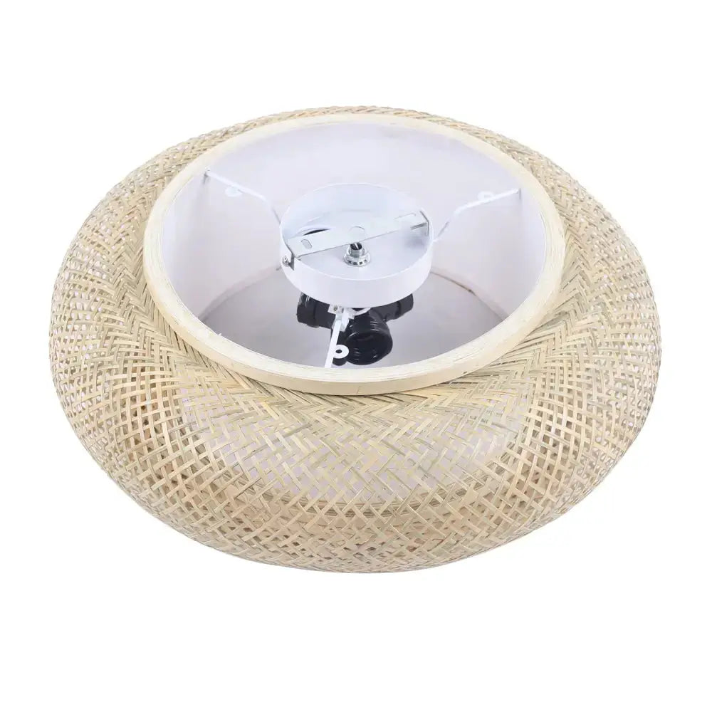 Decorbites modern rattan pendant ceiling fan with bamboo texture and white interior on Tampa Home & Garden Store