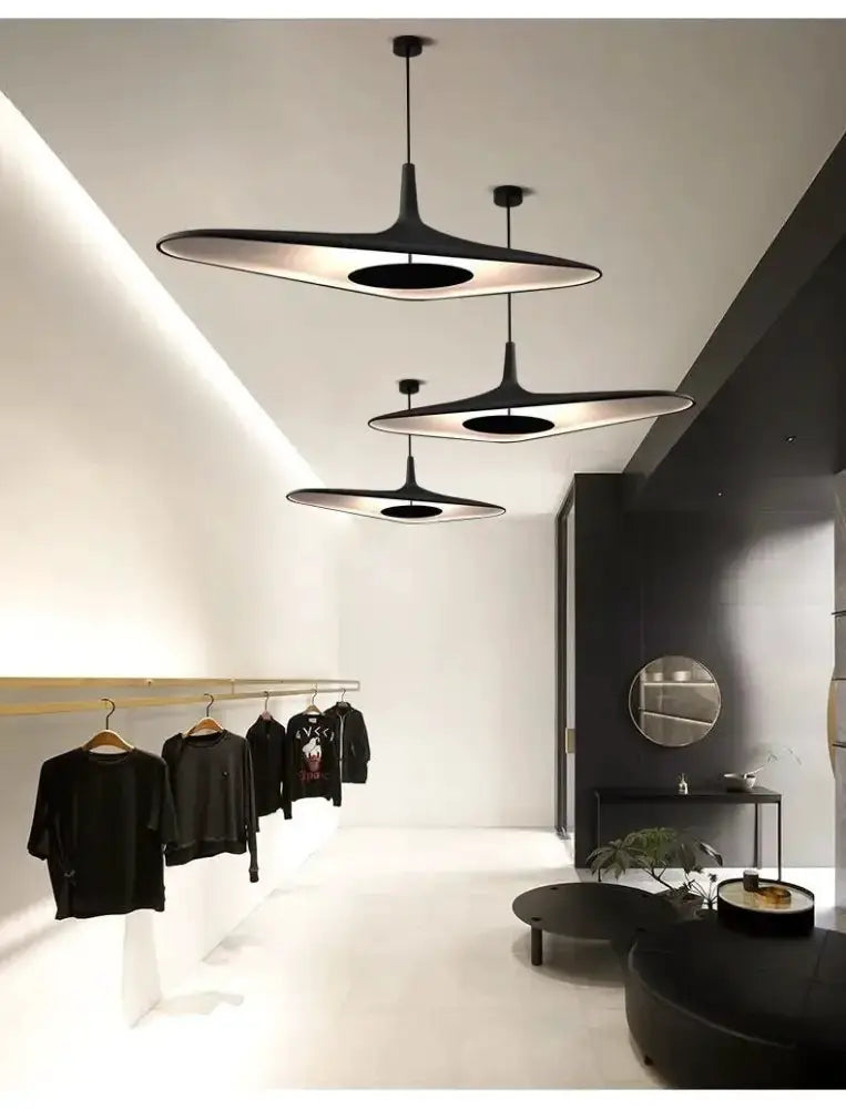Modern Black Disc Pendant Lamp for Dining Room