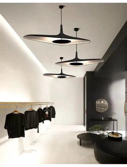Modern Black Disc Pendant Lamp for Dining Room