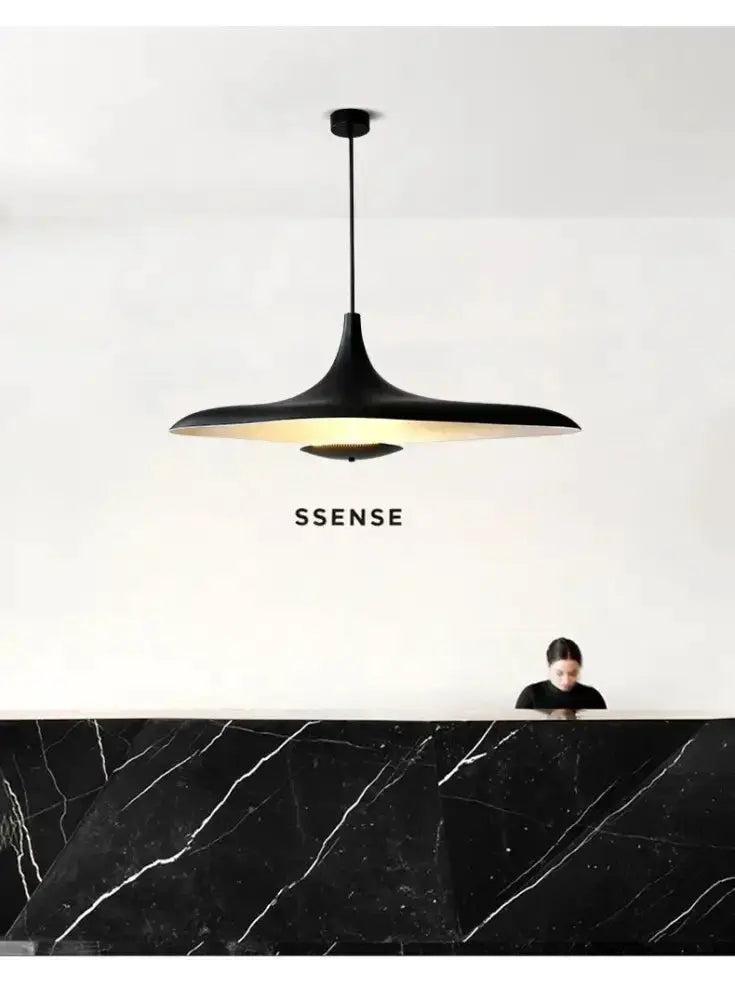 Modern Black Disc Pendant Lamp for Dining Room