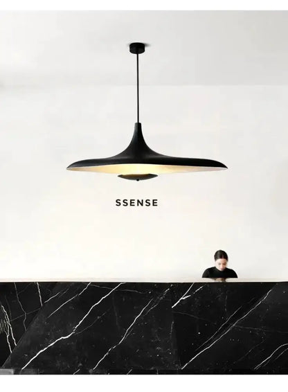 Modern Black Disc Pendant Lamp for Dining Room