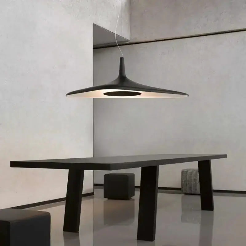 Modern Black Disc Pendant Lamp for Dining Room