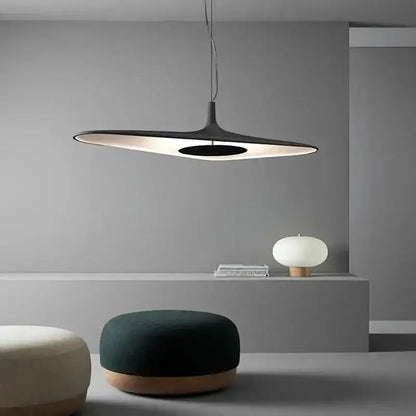 Modern Black Disc Pendant Lamp for Dining Room