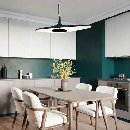 Modern Black Disc Pendant Lamp for Dining Room