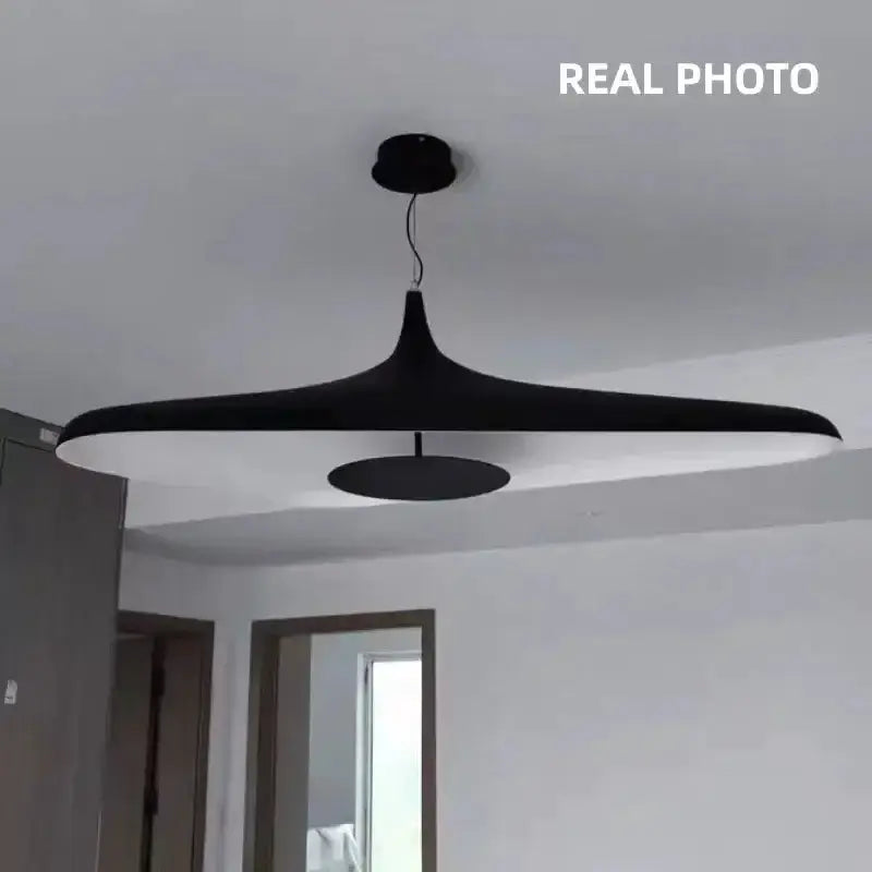 Modern Black Disc Pendant Lamp for Dining Room