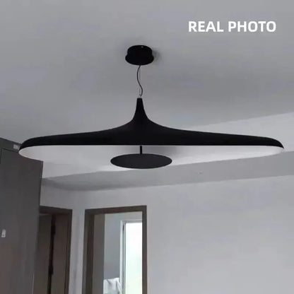 Modern Black Disc Pendant Lamp for Dining Room