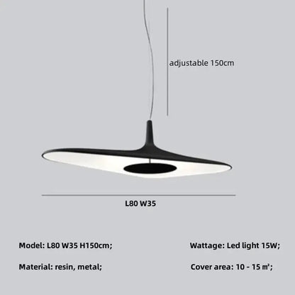 Modern Black Disc Pendant Lamp for Dining Room
