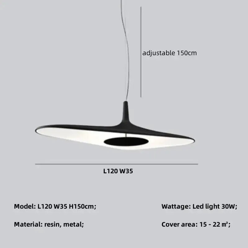 Modern Black Disc Pendant Lamp for Dining Room