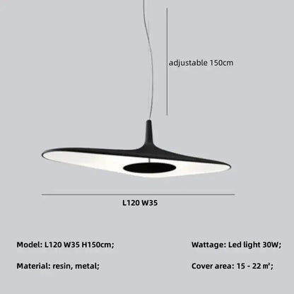 Modern Black Disc Pendant Lamp for Dining Room
