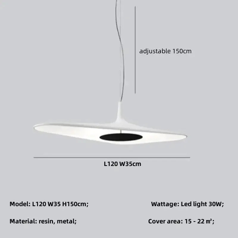 Modern Black Disc Pendant Lamp for Dining Room