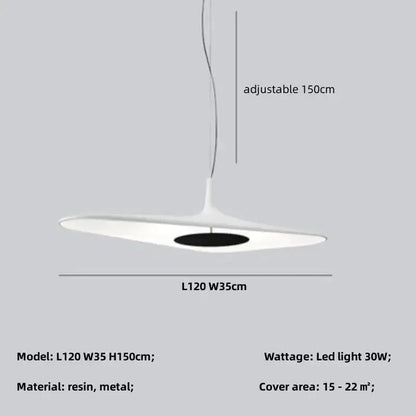Modern Black Disc Pendant Lamp for Dining Room