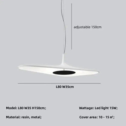 Modern Black Disc Pendant Lamp for Dining Room