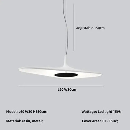 Modern Black Disc Pendant Lamp for Dining Room