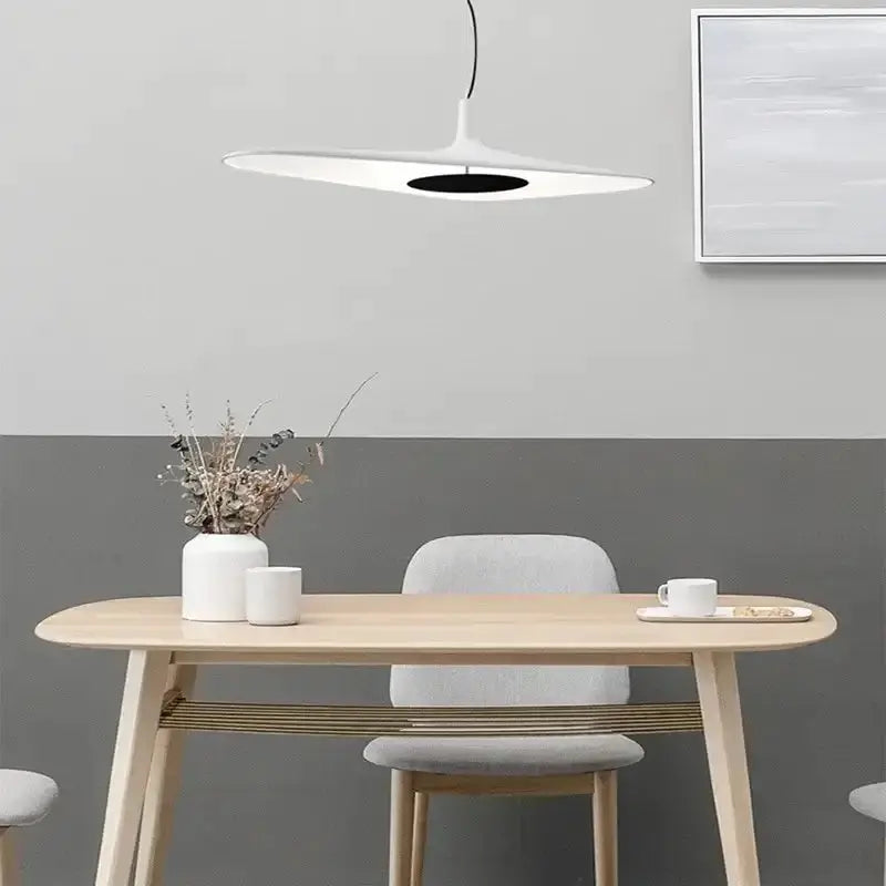 Modern Black Disc Pendant Lamp for Dining Room