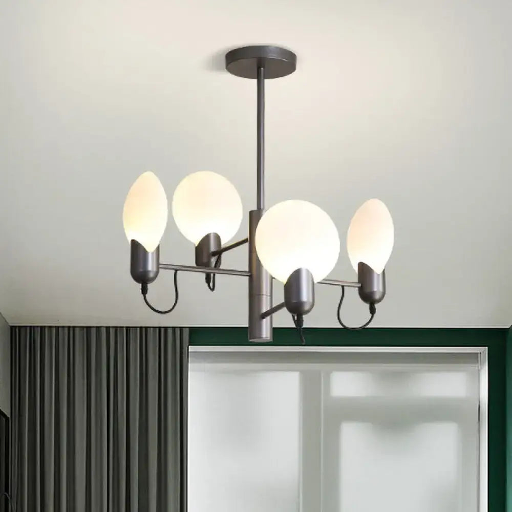 Silver oval ceiling light Decorbites, five frosted glass globes flush mount on Tampa Home & Garden Store