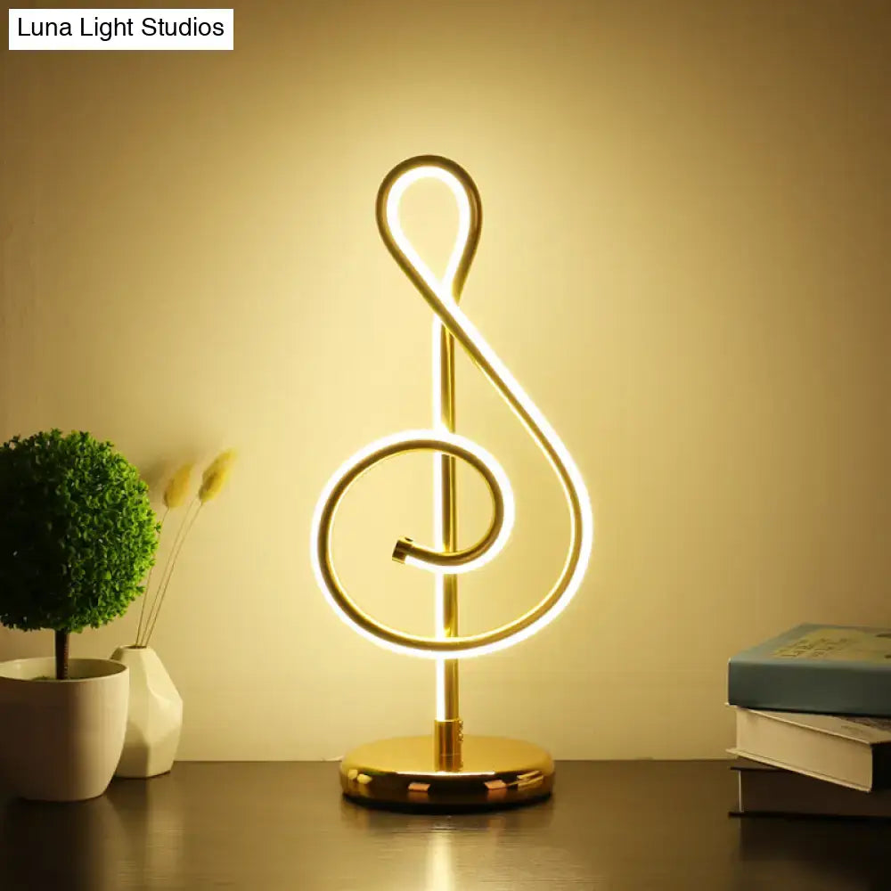 Modern twist led treble clef gold table lamp by Decorbites for living room on Tampa Home & Garden Store