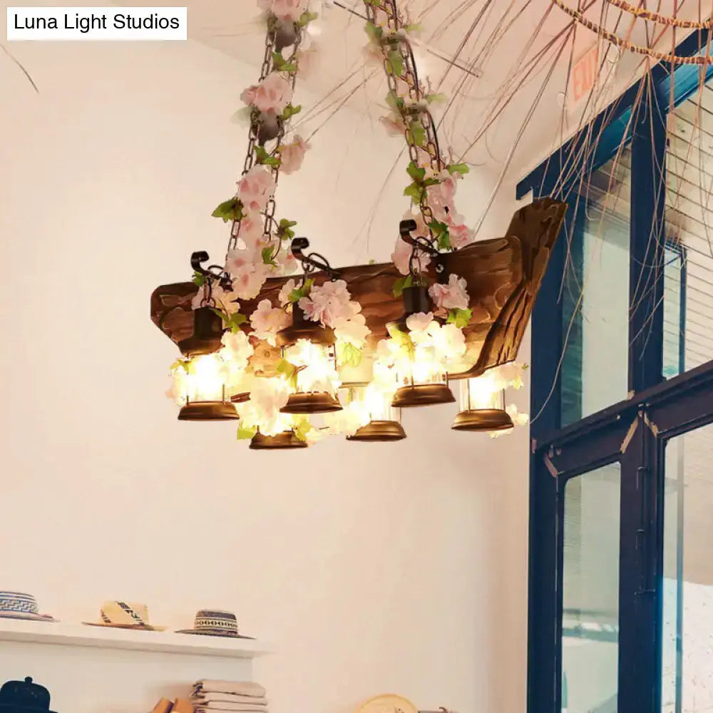Industrial pink and green ivy pendant light with flowering vines by Decorbites on Tampa Home & Garden Store