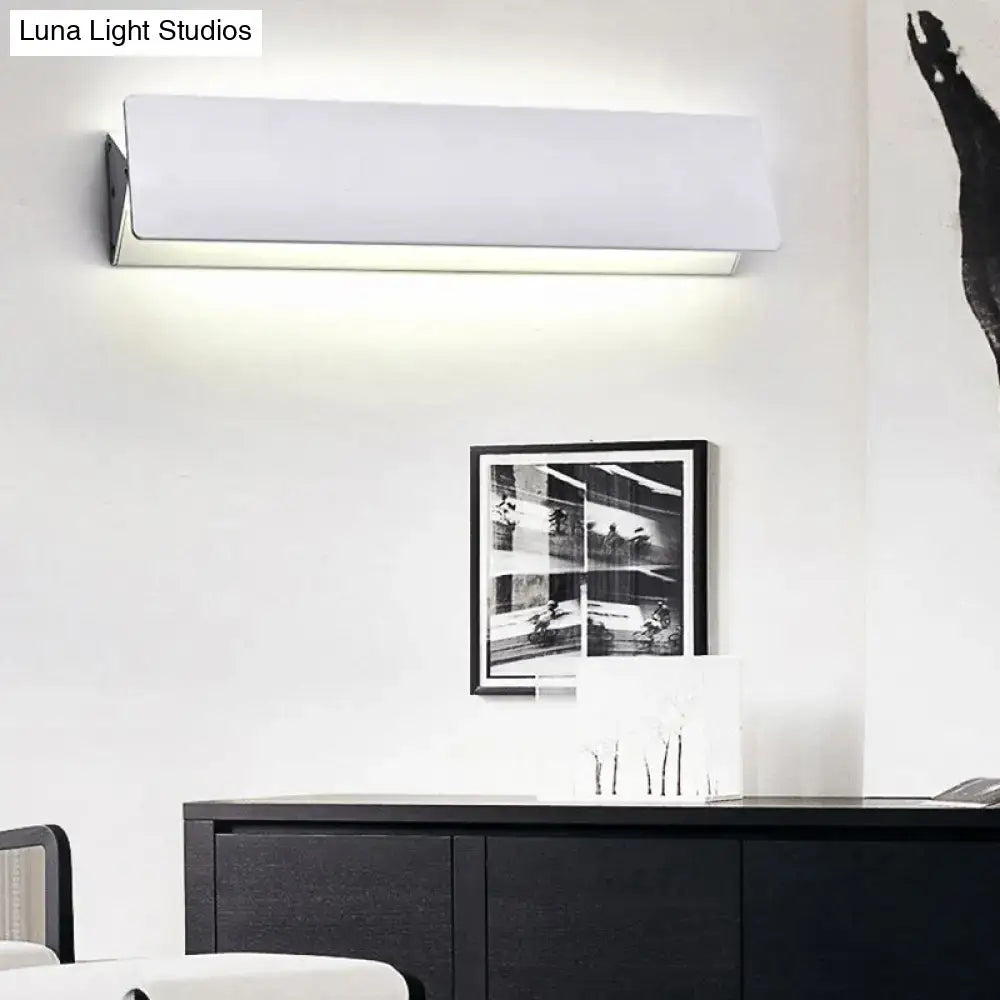 White linear LED sconce by Decorbites, wall-mounted with white metal housing on Tampa Home & Garden Store