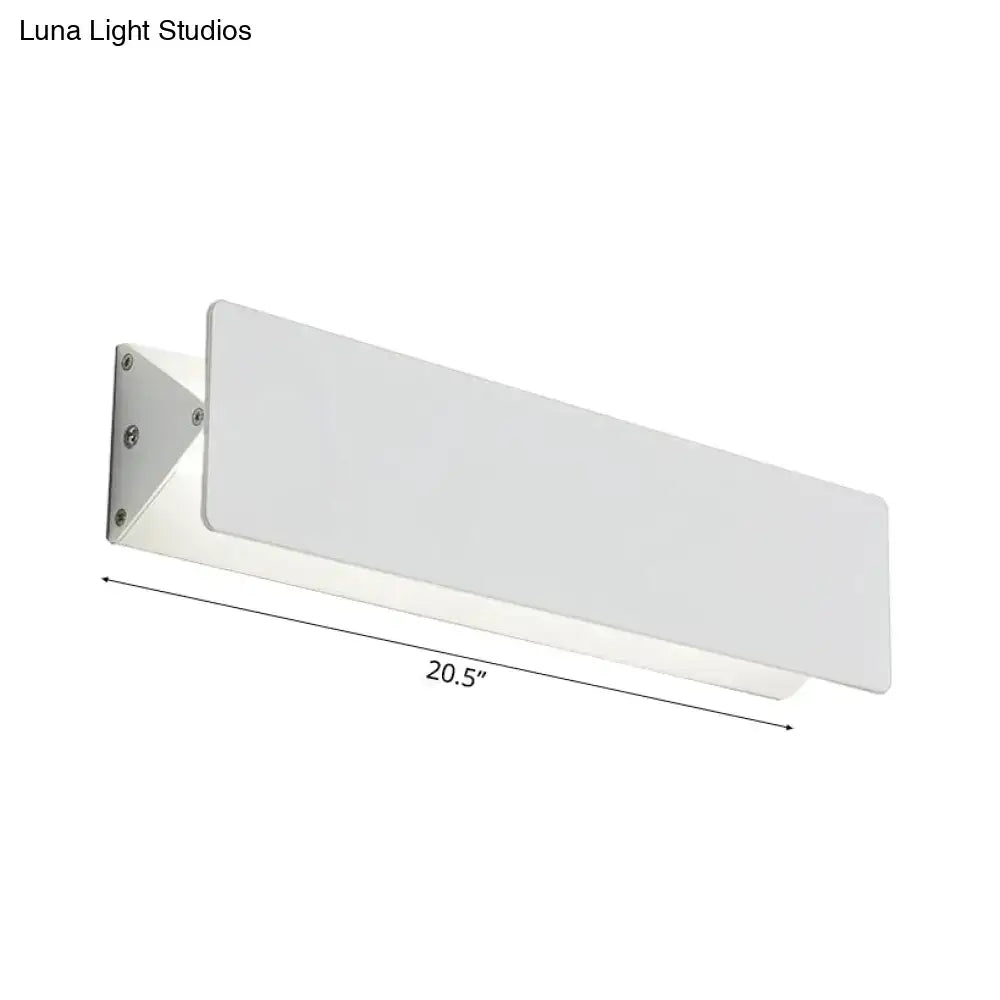 White Decorbites linear LED wall sconce, 20.5in length, sleek panel with mounting bracket on Tampa Home & Garden Store
