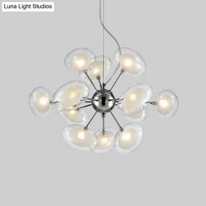 Chrome Glass Oblate Chandelier with clear glass orb shades and chrome arms Decorbites on Tampa Home & Garden Store